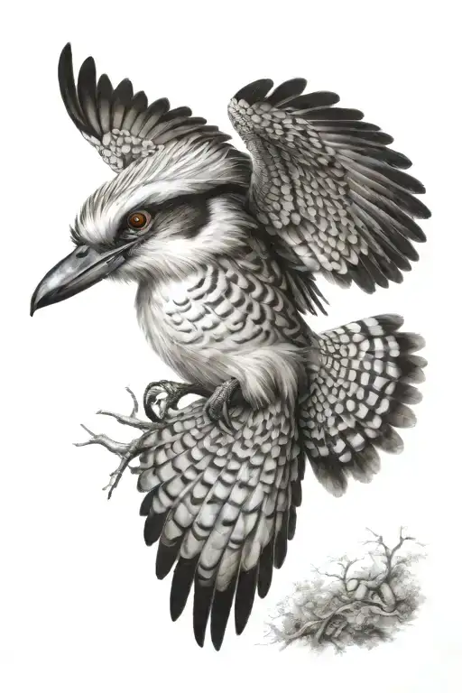 Kookaburra Flying Birds Eye View