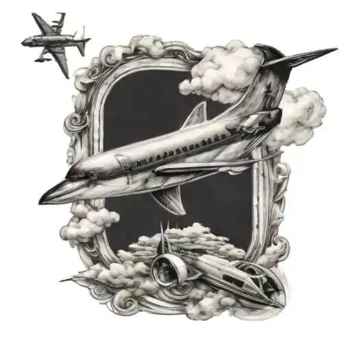 Dolphin And Plane Flying