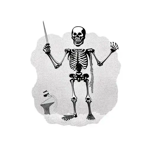 Hooded Skeleton Standing On A Small Boat With An Outstretched Hand Offering Help On Board