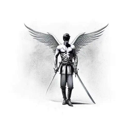 Male Angel Holding Sword