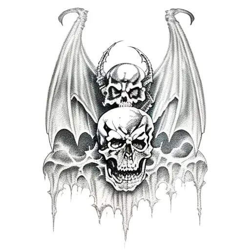 Original Avenged Sevenfold Deathbat Black And Grey With Pink Watercolor Background