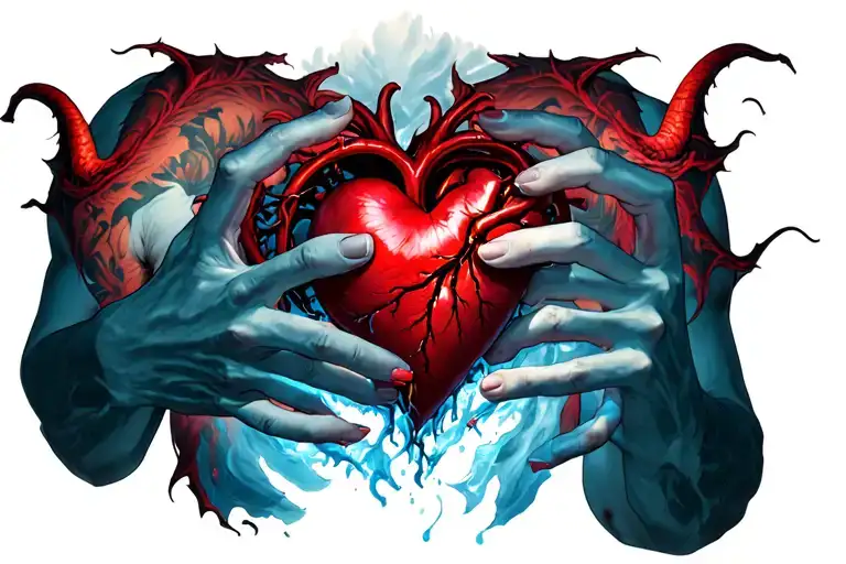 Demon Hands Riping Open Chest To Expose Heart