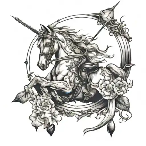 Sagittarius Themed Peck Tattoo Symbolizing Loyalty