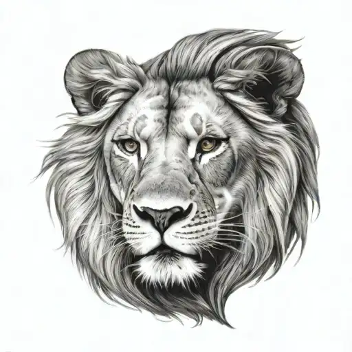 Half Lion Woman Face