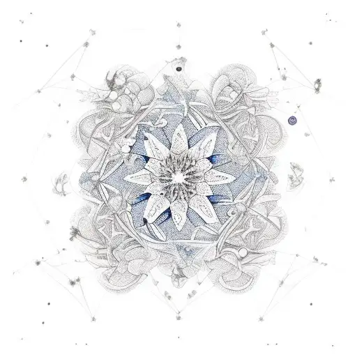 Constellations Intertwined With Floral Patterns