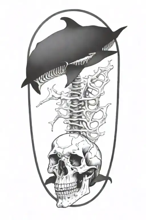 Vertical Whale Skeleton