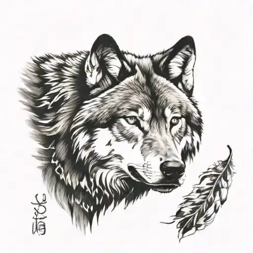 Wolf And Native American