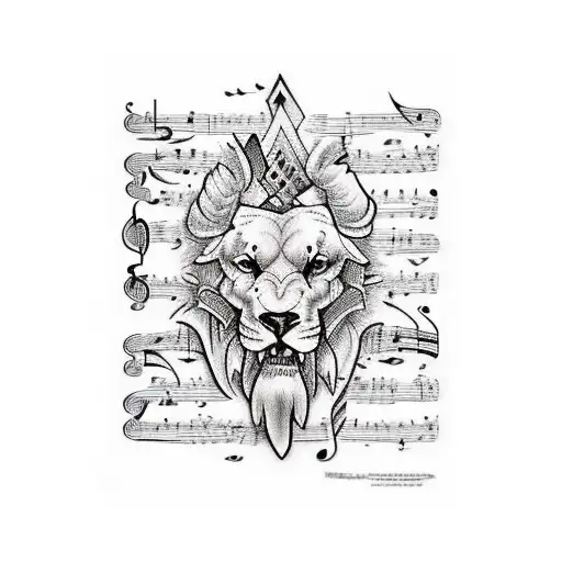 Create A Tatoo About A Music Sheet Wrapping Arround The Sholder