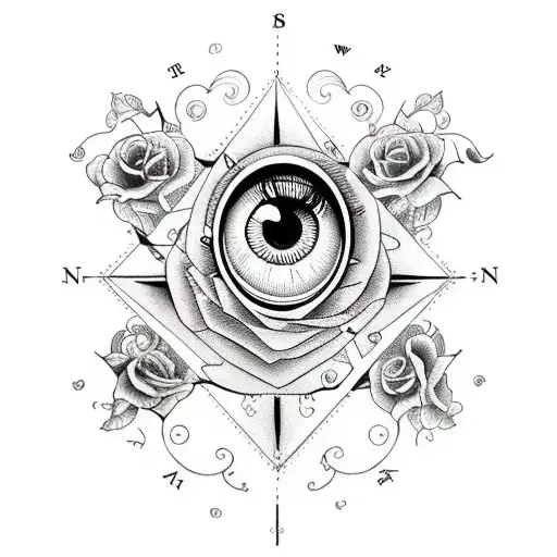 Eye Compass And Roses