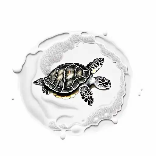 Latte With Sea Turtle Drawn In The Foam And Rhe Letters Mcm As Whisps In The Steam