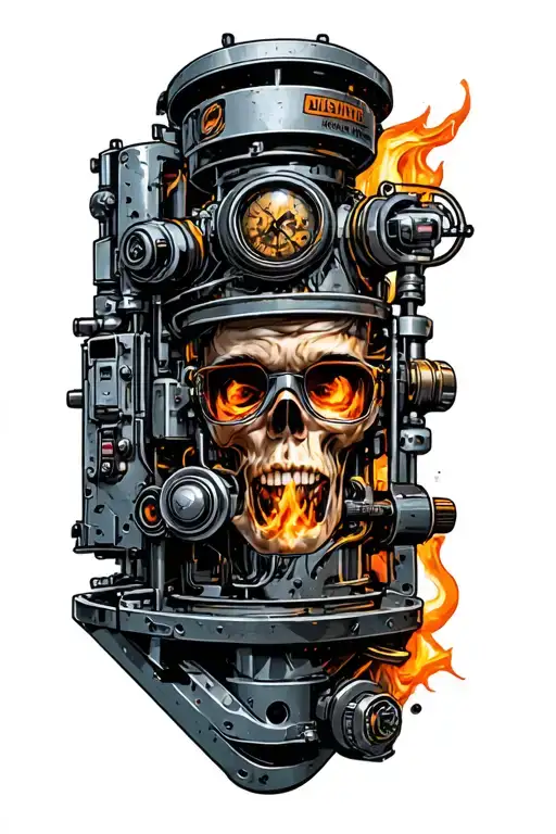 Miningmachines Inspierd Tatto Design
