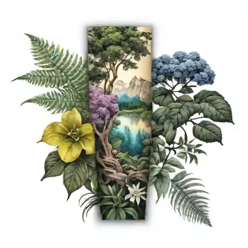 Color Tatoo Arm Sleeve Plants & Trees