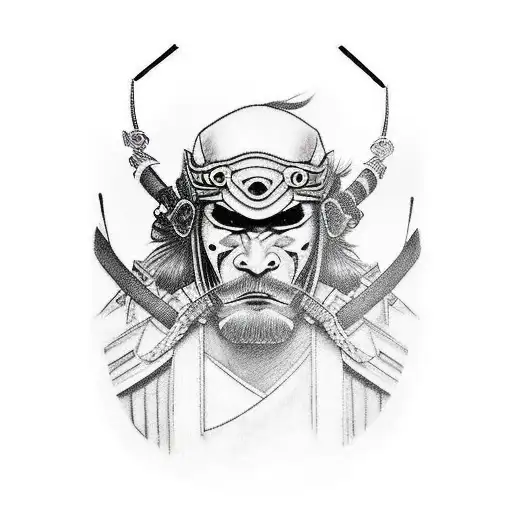 Samurai With A Mask On The Left Side Of The Face