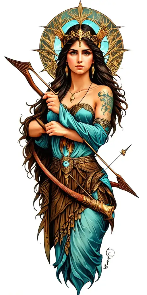 Artemis Goddess Bow And Arrow