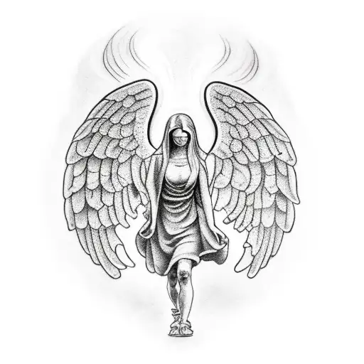 An Angel Holding A Suffering Human