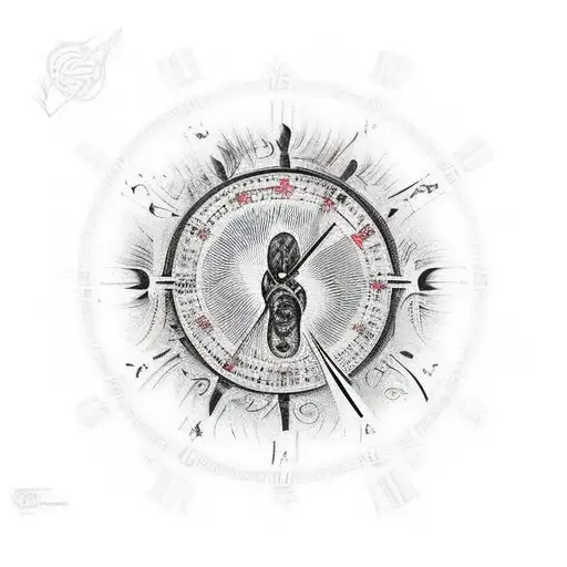 Black Fire Surrounding A Hour Glass Of Time