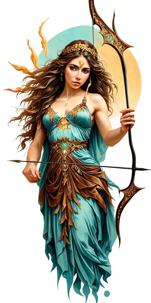 Artemis Goddess Bow And Arrow