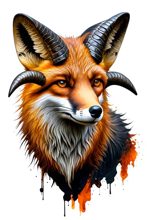 Ram Horns Combined With A Fox