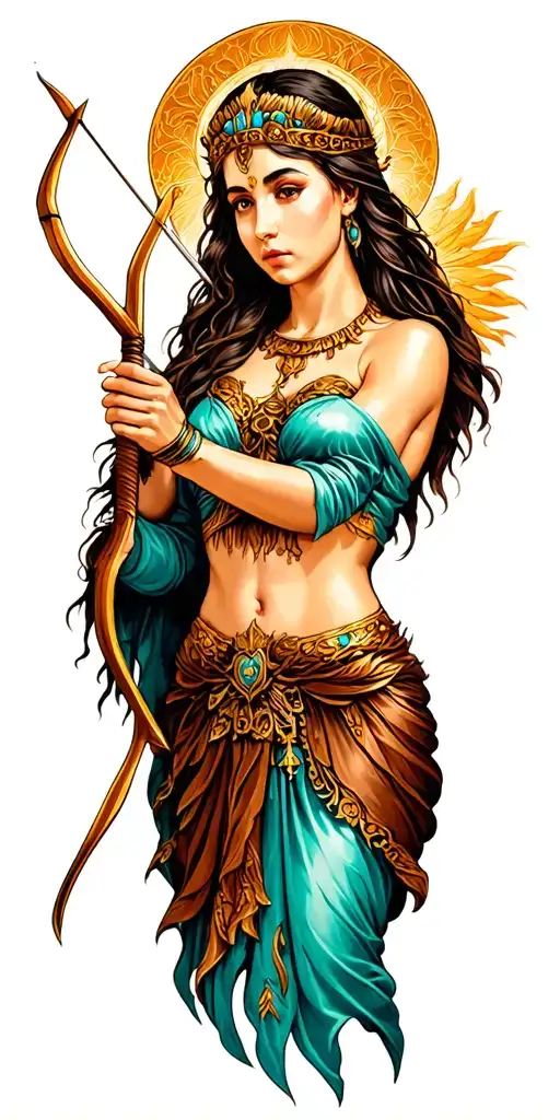 Artemis Goddess Bow And Arrow
