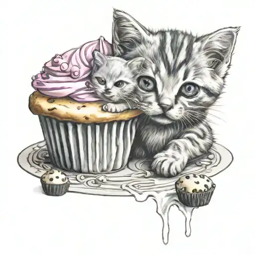 Kitten And Muffin Best Friend Cute Colorful