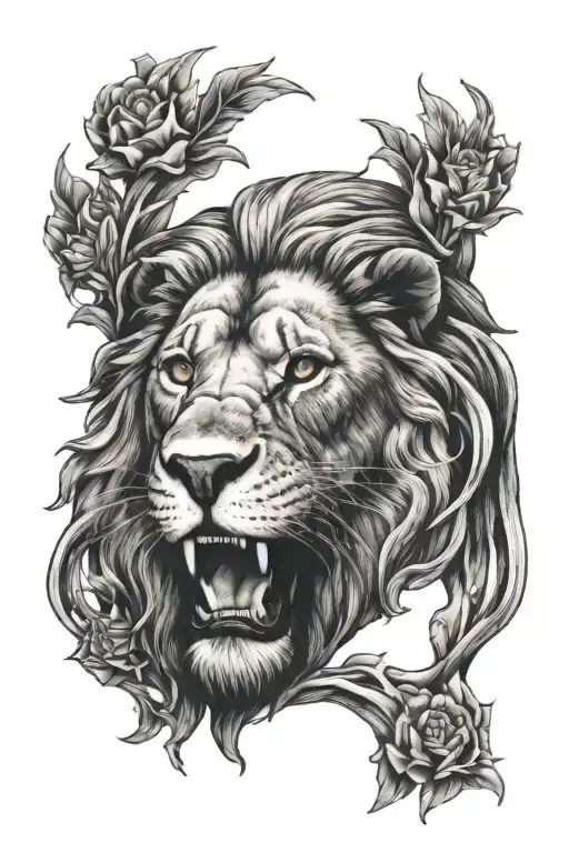 Jesus Inside The Head Of A Lion Roaring