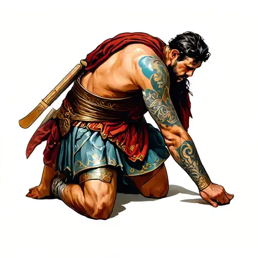 Kneeling Roman Warrior