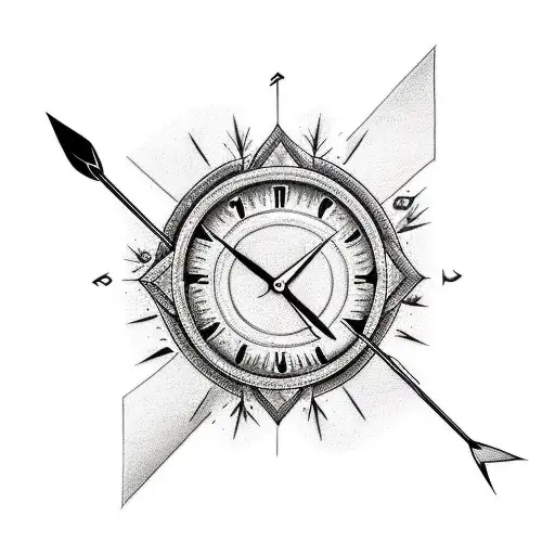 Arrow Going Threw A Clock