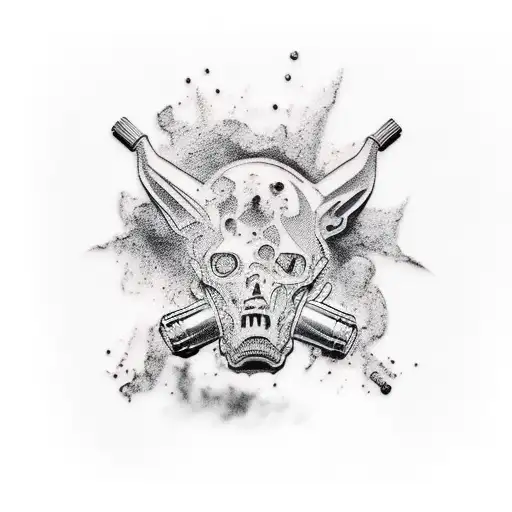 Gangster Silhouette Working On A Car Engine