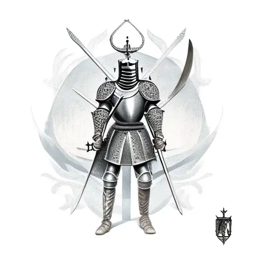 Medieval Tattoo Knight Warrior
