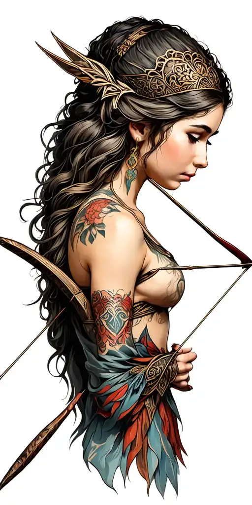 Artemis Goddess Bow And Arrow