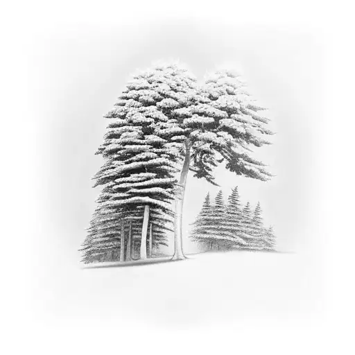 Lebanese Cedar Tree On Back