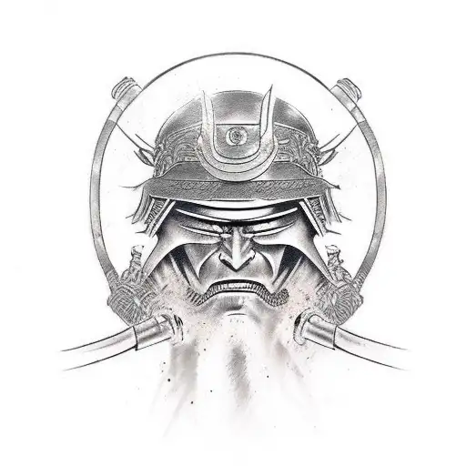 Evil Samurai With Helmet