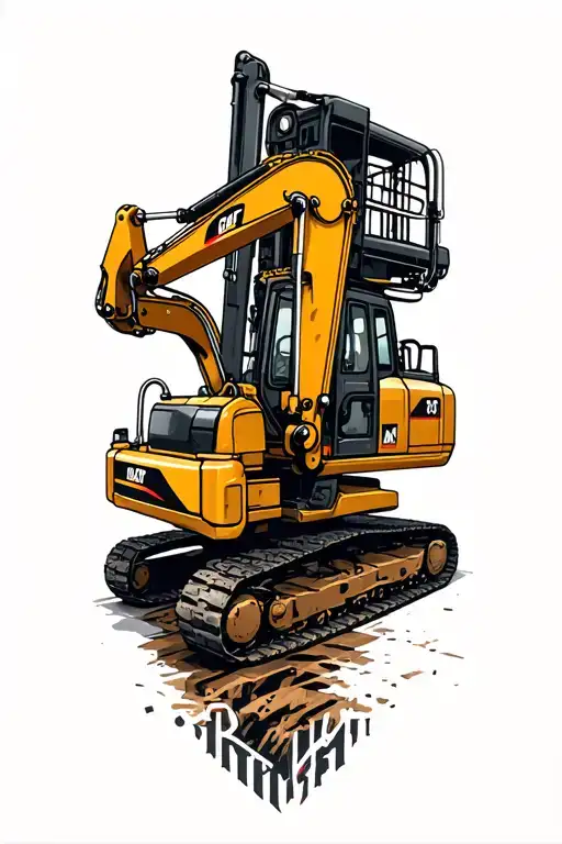 Construction Machines Inspierd Tatto Design