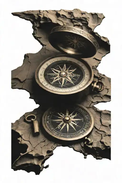 Viking Compass With Runes Engraved