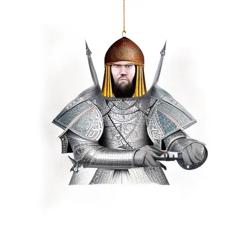Russian Medieval Warrior And Ornament