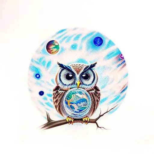 Planets Owl Bracnch Milky Way Stars