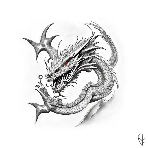 Dragon Going Through Skin