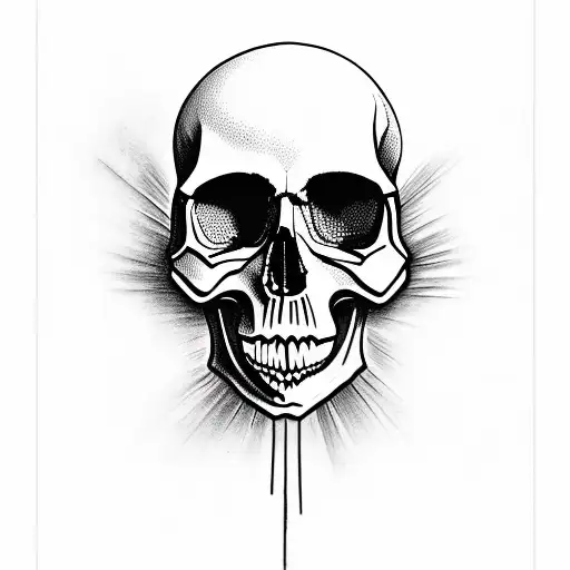 Skull With Dark Raven