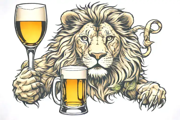 Leeds United With A Lion And A Pint Glass Filled