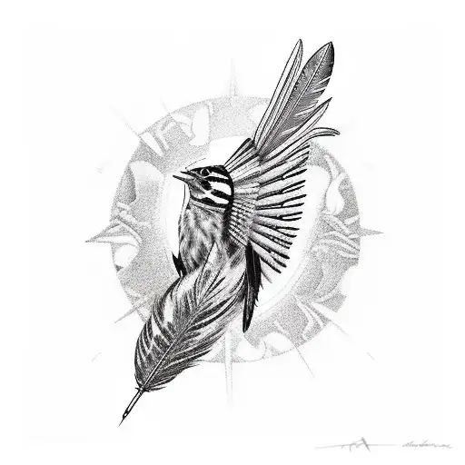 Native American Thunderbird And Turtle With Feathers