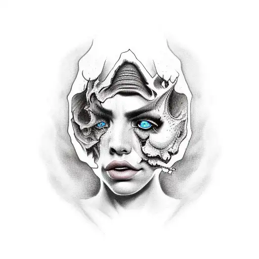 Portrait Half Good Half Evil