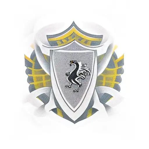 A Tattoo Featuring The Iconic Newcastle United Football Club Emblem