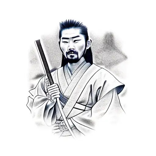 Samurai Holding A Baby