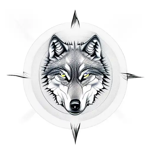 Wolf And Dagger With Compass