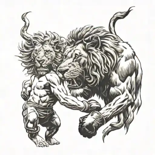 Boxing And Lion Roaring