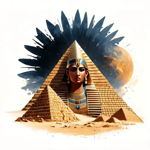 Pyramids Agypt Sand Sun With Egypt Queen
