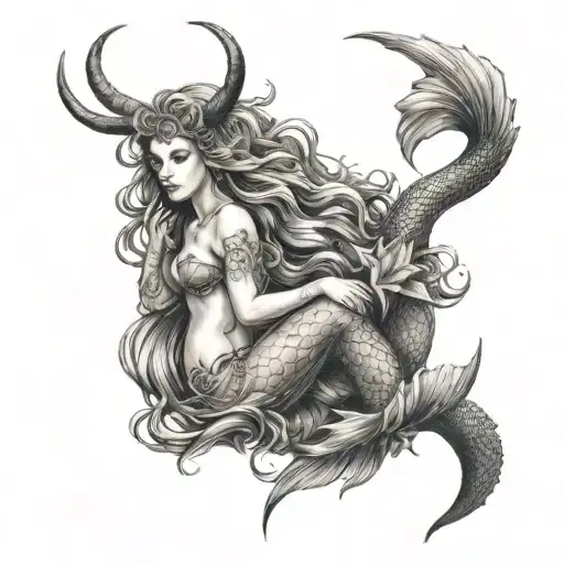 Capricorn And Mermaid
