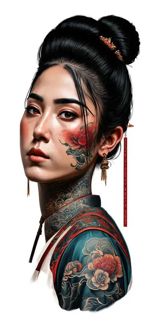 Asian Culture With Samura Full Body