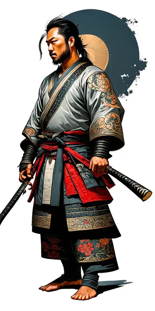 Asian Culture With Samurai Full Body
