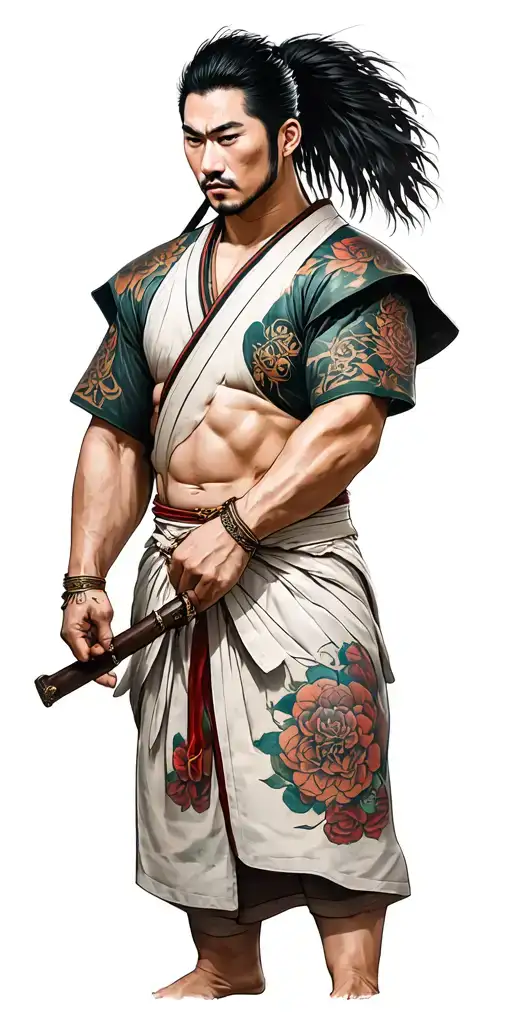 Asian Culture With Samura Full Body